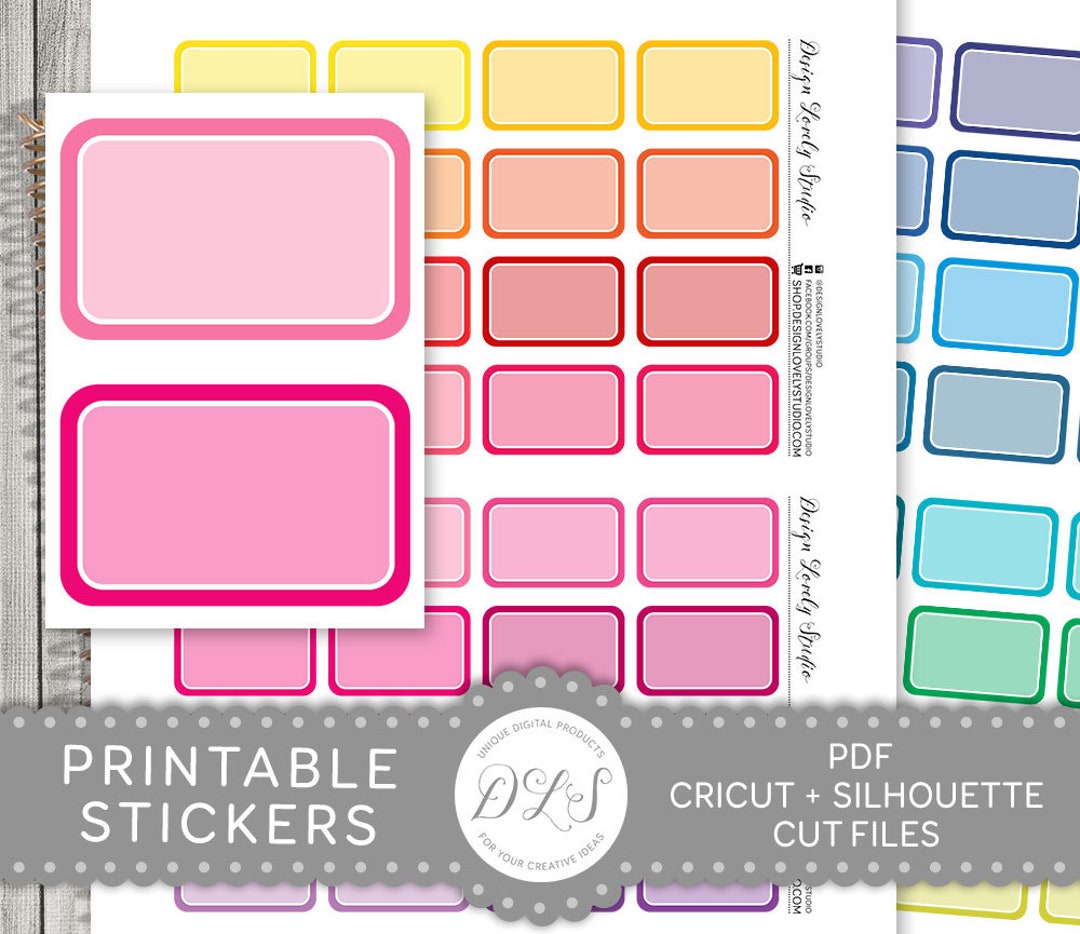 Printable Half Box Planner Stickers, Half Box Printables, Rounded ...