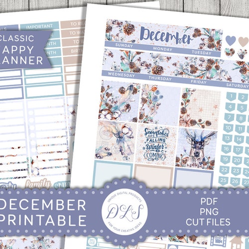 Printable NOVEMBER Monthly Stickers Kit Happy Planner Monthly - Etsy