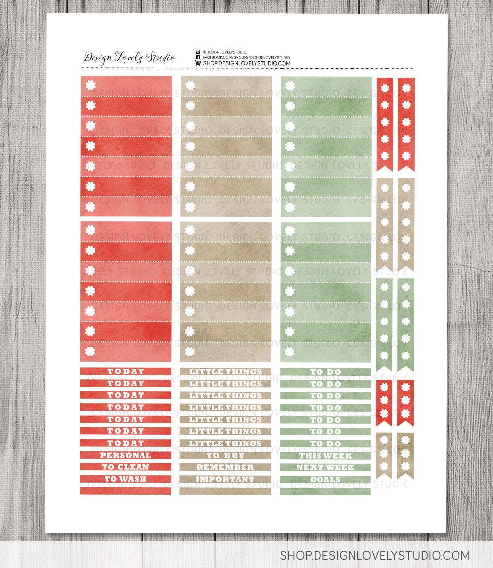 Printable CHRISTMAS Stickers Kit, Big Happy Planner Christmas Weekly ...