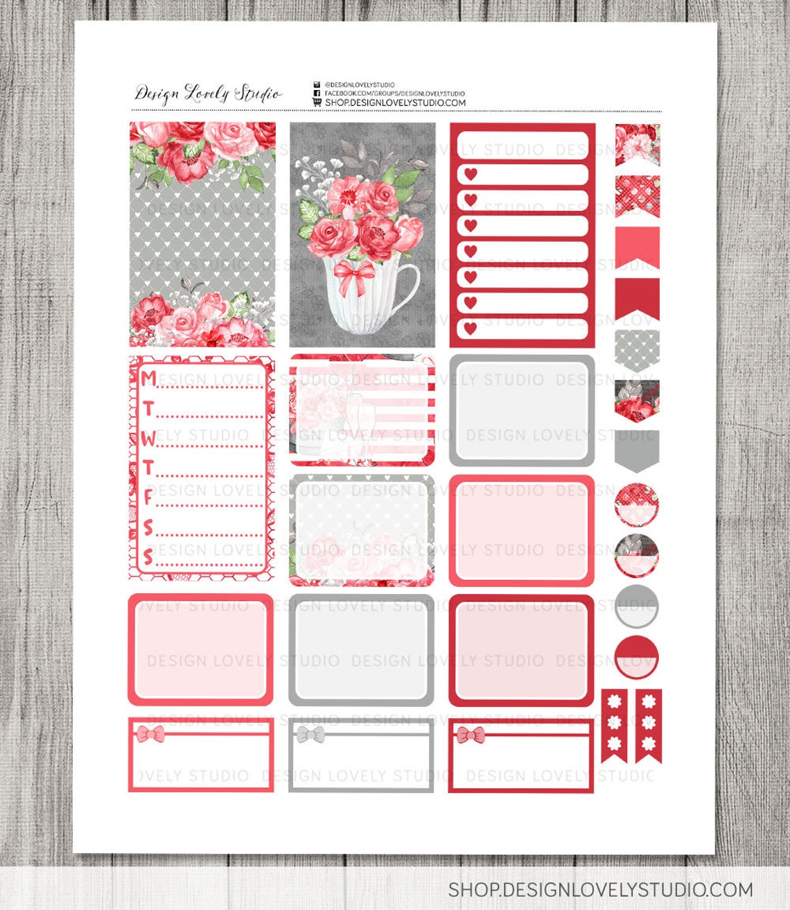 Big Happy Planner Valentine's Day Stickers Kit Printable - Etsy