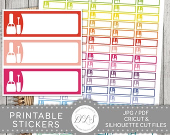 Manicure Planner Stickers, Manicure Printable Stickers, Nail Appointment Stickers, Pedicure Stickers, Beauty Planner Stickers, FS131