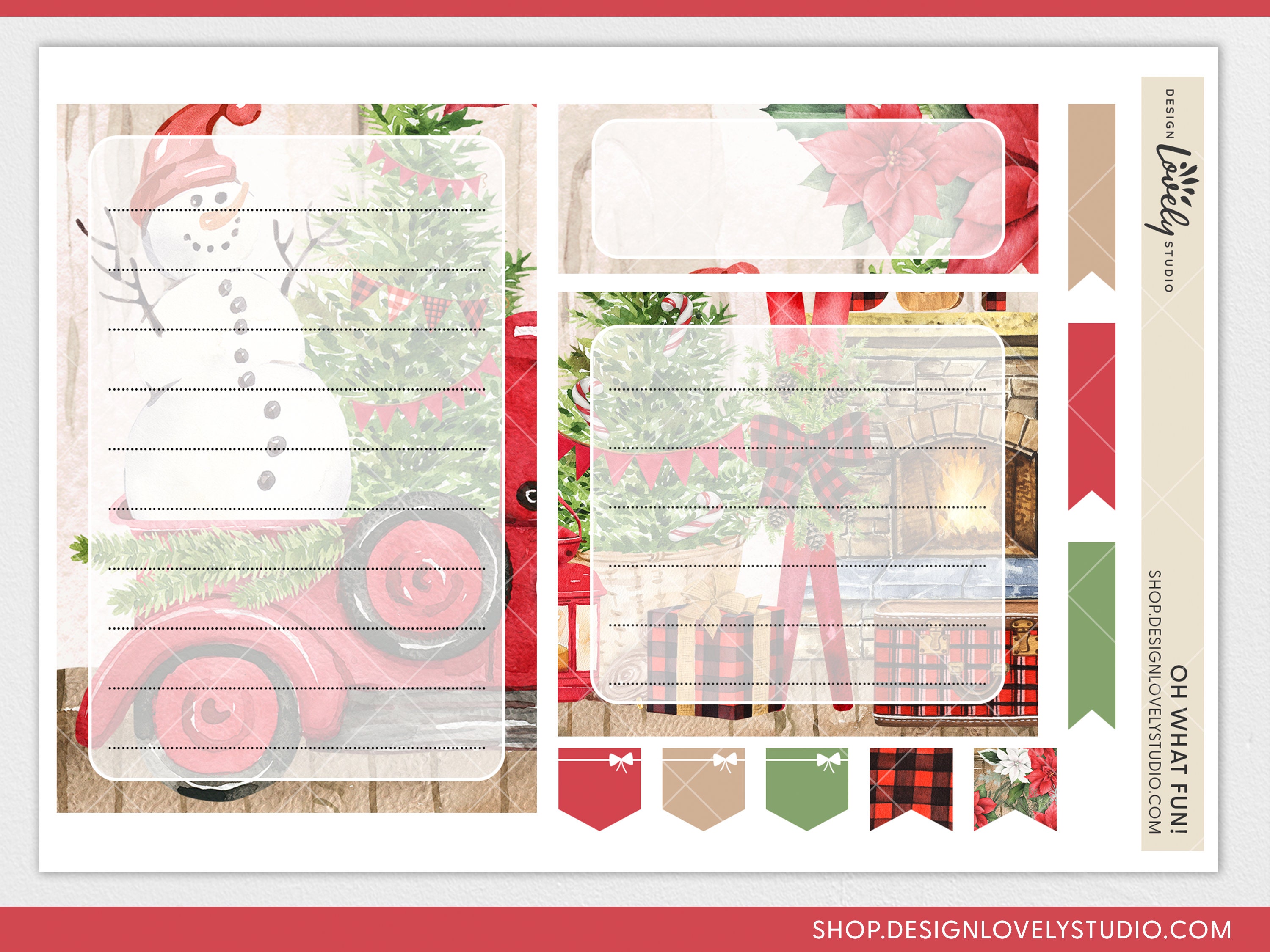December Notes Decorations December Notes Page Kit, Printable Planner Stickers, Monthly Sticker ...