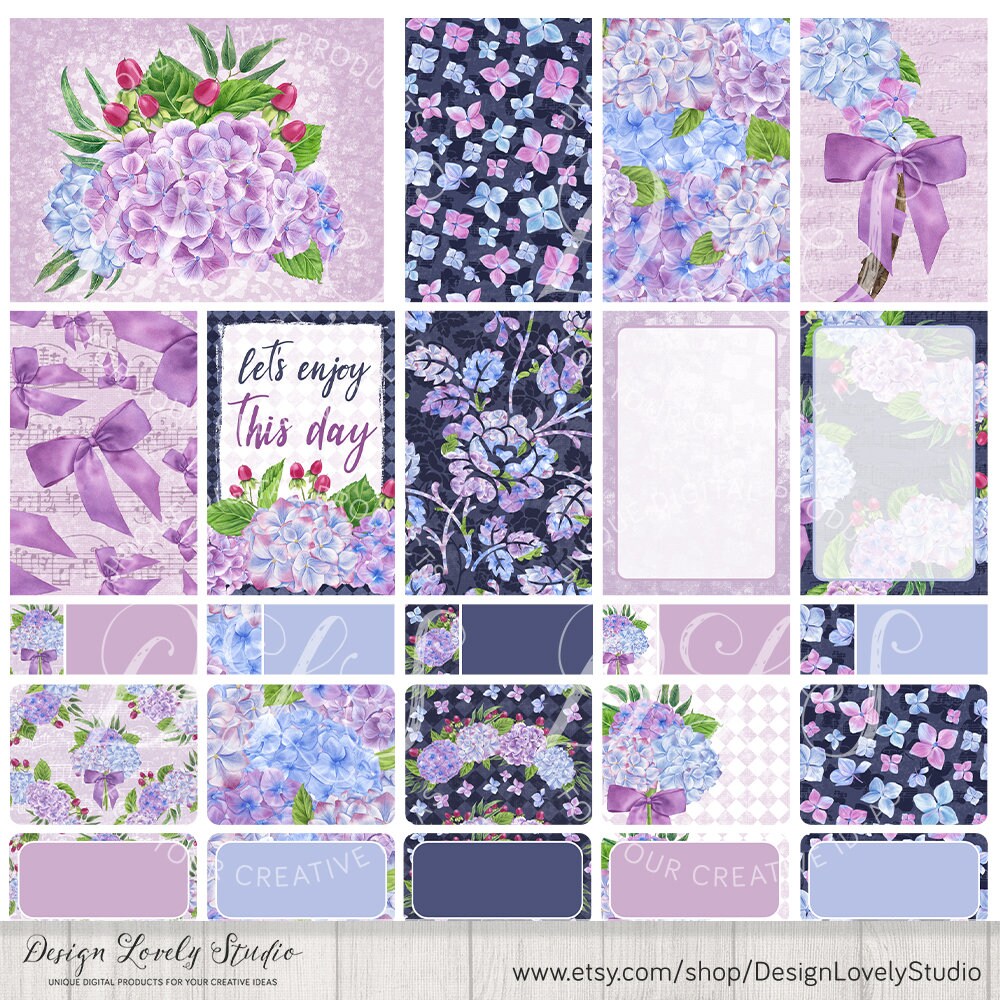 Happy Planner PRINTABLE Stickers, Purple Floral Planner Stickers, Happy ...