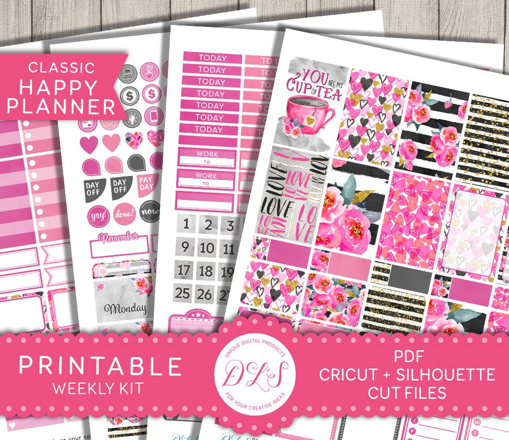 Happy Planner Valentines Stickers Happy Planner Valentines Etsy