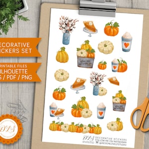 Pumpkin Stickers, Halloween Scrapbook Stickers, Halloween Planner Stickers, Halloween Sticker Kit, Pumpkin Sticker Kit, DS112