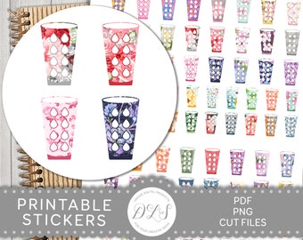 Druckbare Hydrate Planner Aufkleber, druckbare Wasser Tracker Aufkleber, tägliche Wasser Tracker Aufkleber, Hydrate Checkliste Aufkleber, DS155