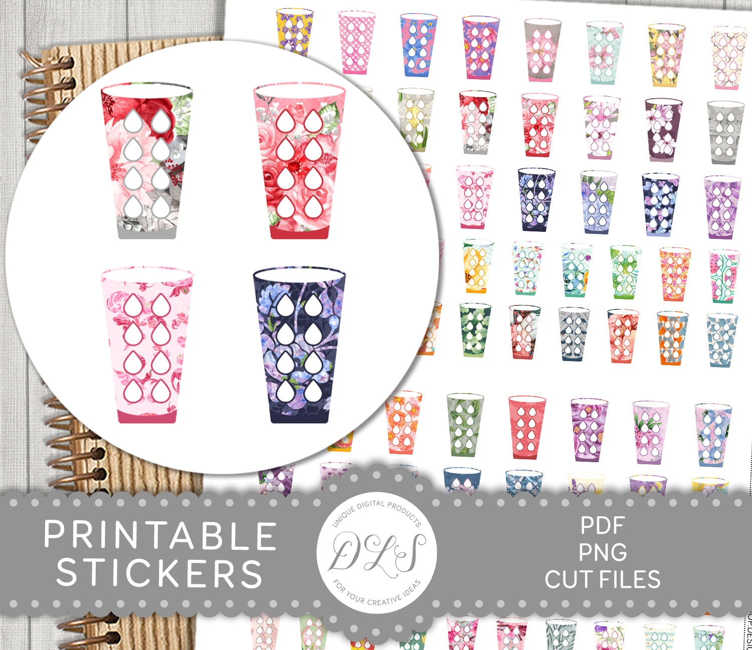 Printable Hydrate Planner Stickers Printable Water Tracker - Etsy