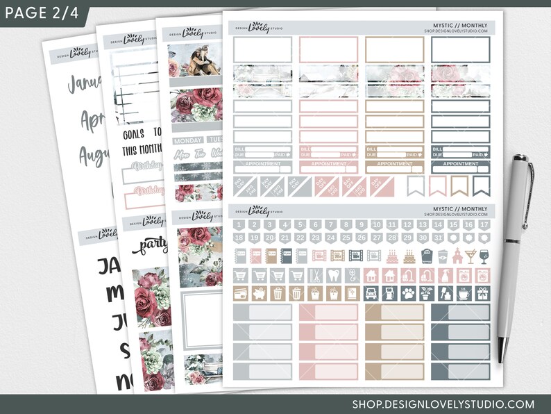 Monthly Planner Stickers Happy Planner Printable Stickers - Etsy