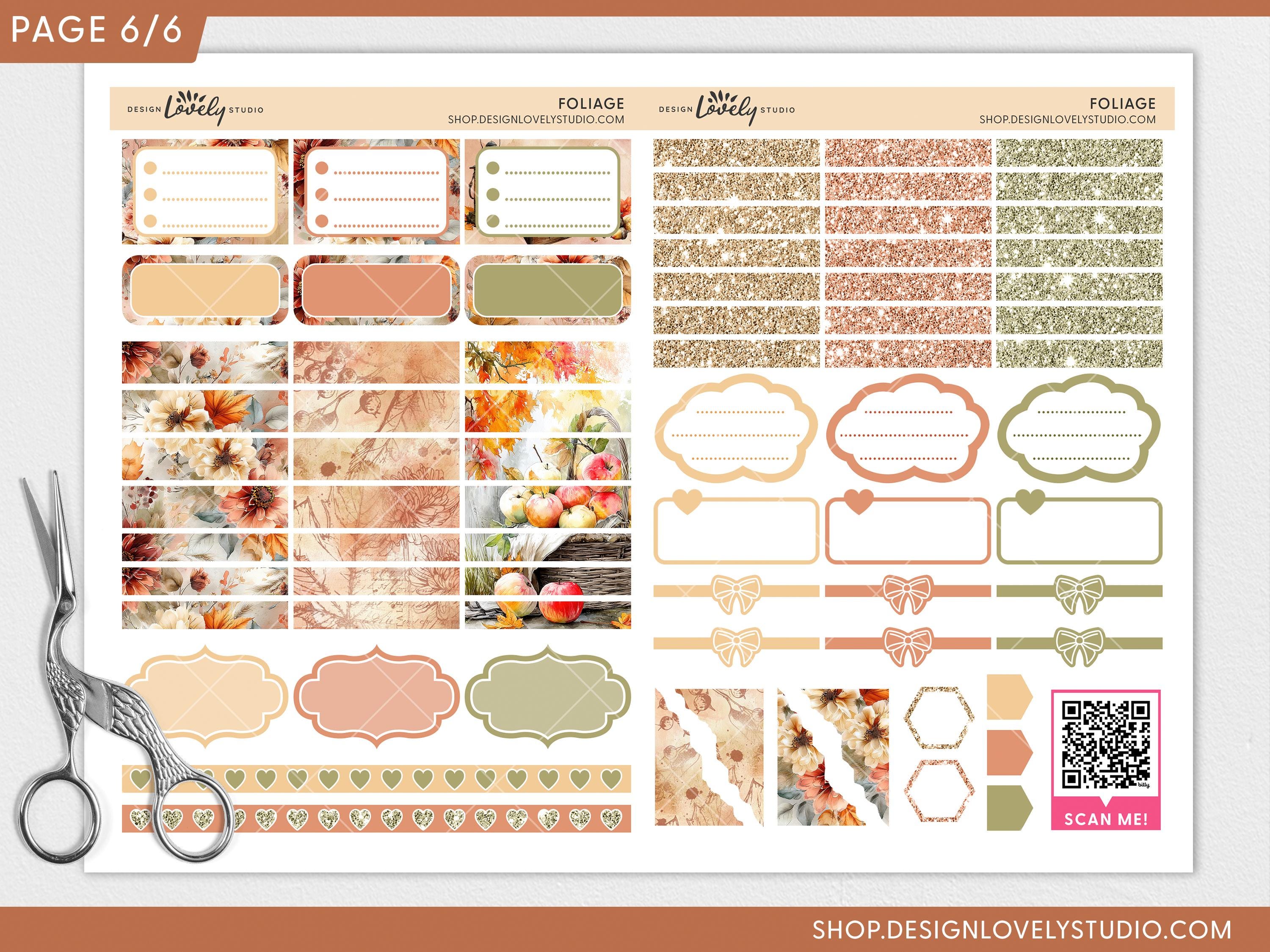 Fall Foliage Weekly Planner Kit – Printable Stickers for Classic Happy ...