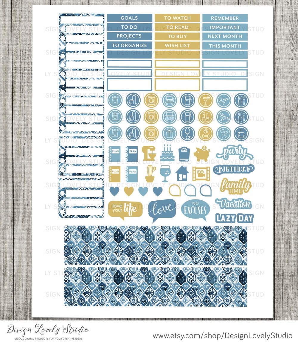 Erin Condren Monthly Stickers Printable Planner Stickers | Etsy