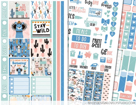 Llama Hobonichi Weeks Planner Sticker Kit