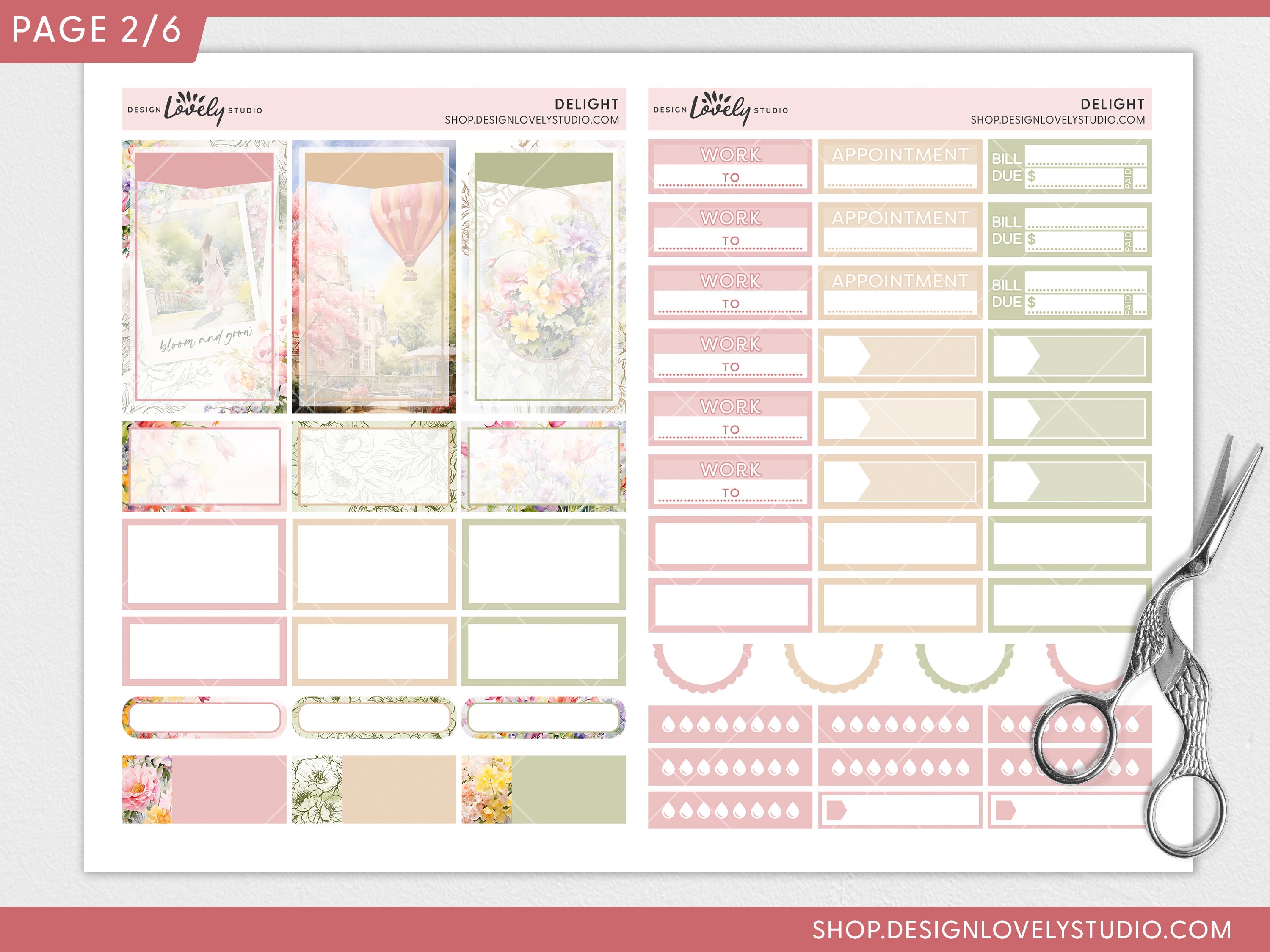 Printable Floral Planner Stickers, Spring Stickers, Floral Weekly Kit ...