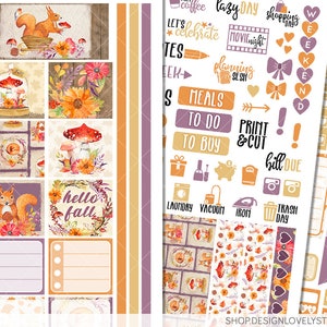 Printable HOBONICHI Weeks Stickers Kit, Fall Planner Stickers, Weekly ...