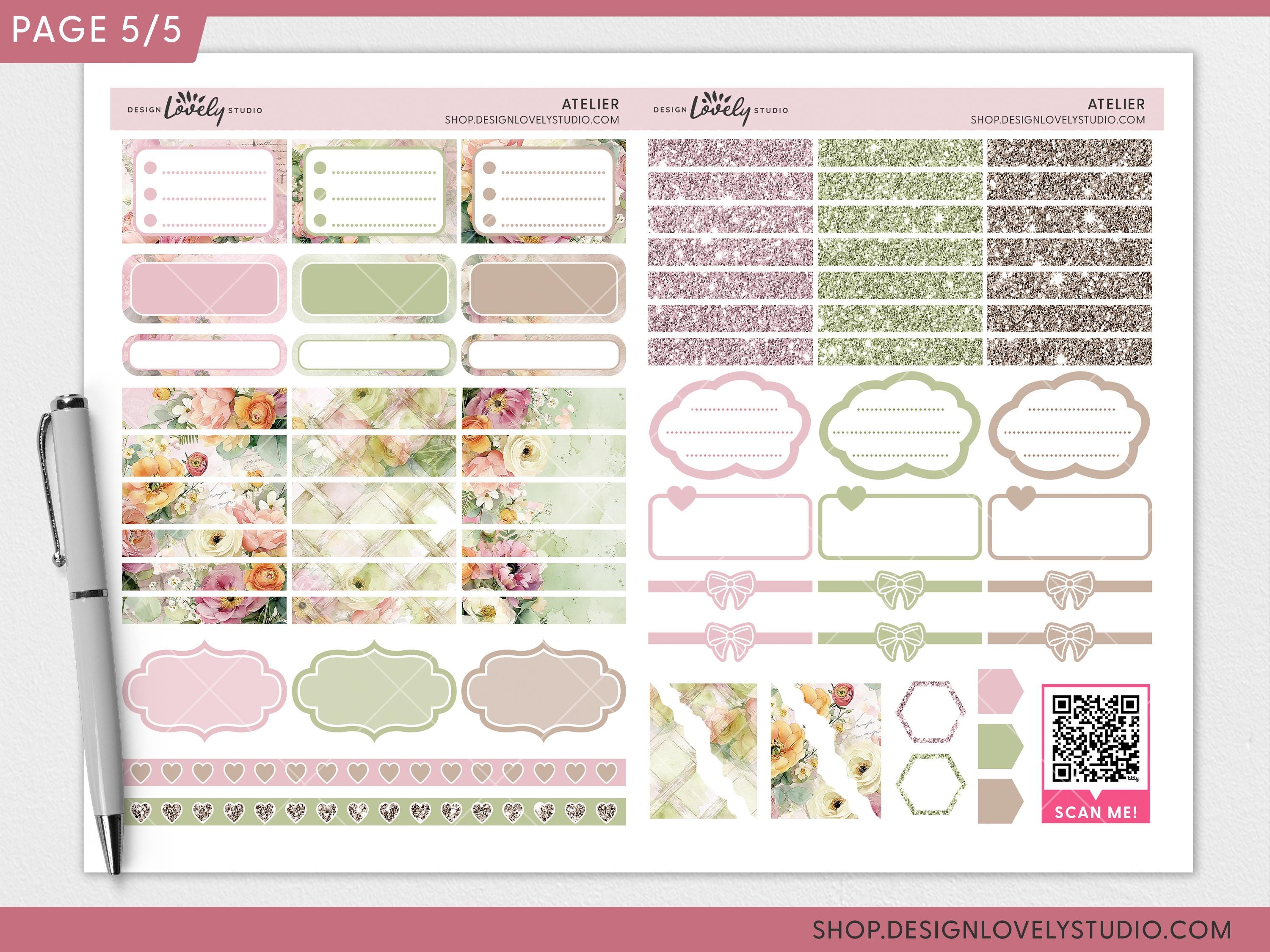 Spring Atelier Printable Planner Stickers, Weekly Planner Stickers Kit ...