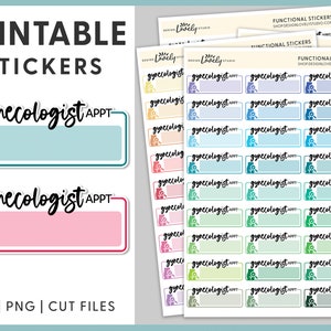 Adesivi ginecologo Planner, adesivi promemoria appuntamento ginecologo, adesivi appuntamento OBGYN, adesivi Planner stampabili, FS201