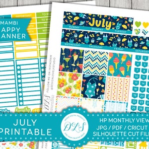 July Happy Planner, July Monthly Stickers Kit, July Stickers Kit, Happy Planner July, July Planner Kit, July Monthly Kit, HPMV129