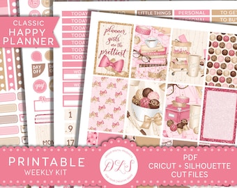 Planificador imprimible Chica Planificador Pegatinas, Planner Girl Pegatinas Kit Semanal, Girl Boss Pegatinas, Planificador Feliz Pegatinas Imprimibles, HP150