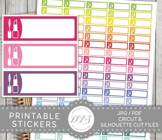 Make up Planner Stickers, Beauty Planner Stickers, Printable Make Up Stickers, for use with Erin Condren, Happy Planner, Kikki K, FS132