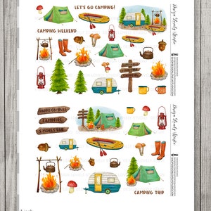 Camping Planner Stickers, Printable Camping Stickers Kit, Camping ...