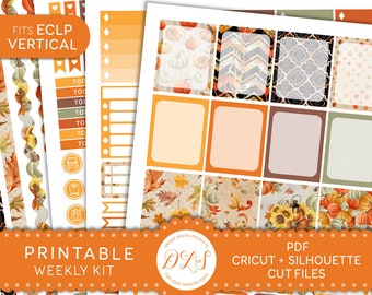 Printable Halloween Planner Stickers Kit for Erin Condren Vertical Planner, Halloween Weekly Stickers Kit, October Planner Stickers, VS113