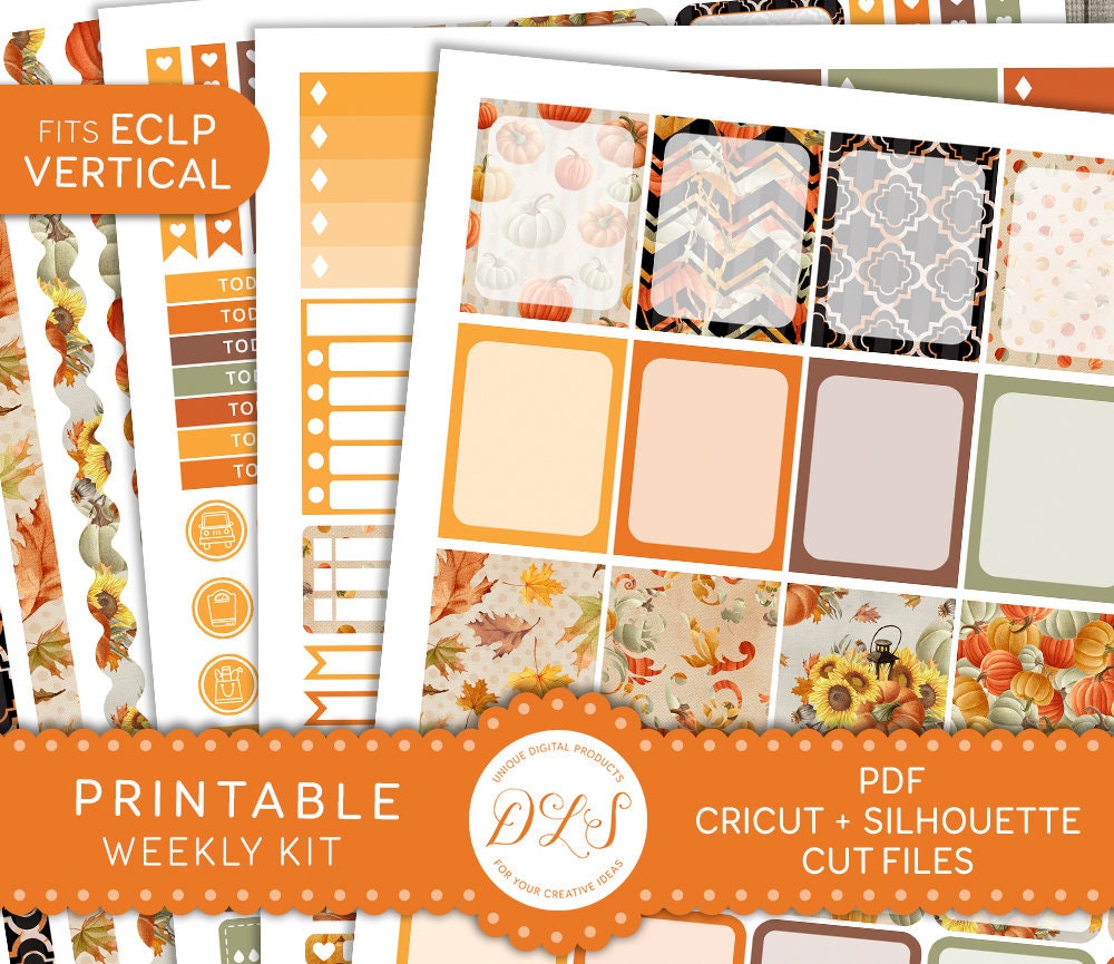 Printable Halloween Planner Stickers Kit for Erin Condren Vertical ...