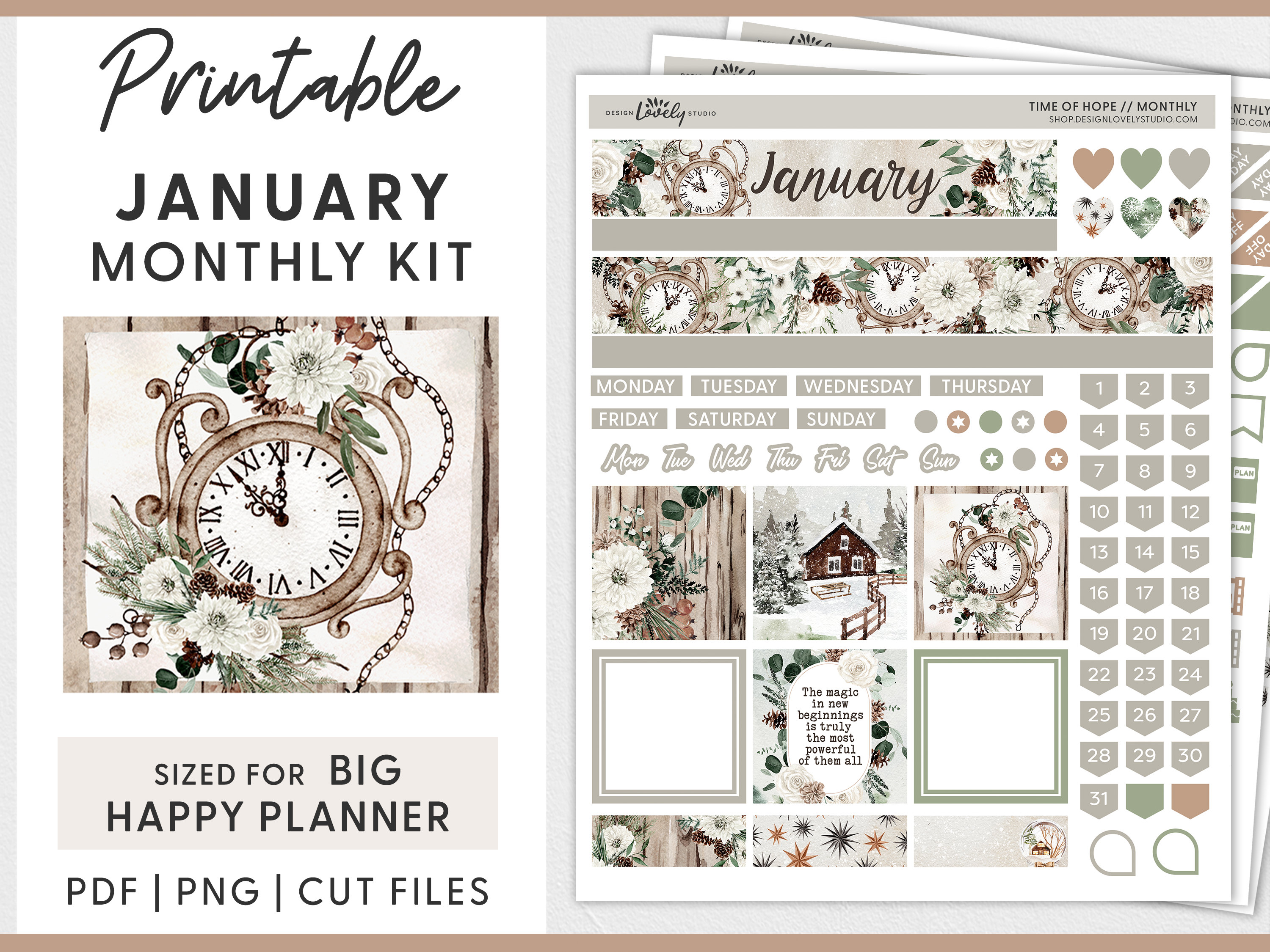 Universal Monthly Stickers for Planners Graphic by PlannerPea