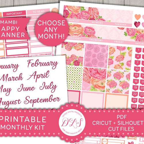 Happy Planner January Monthly Kit Printable January Stickers - Etsy
