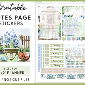March Notes Page Kit, Printable Planner Stickers, Monthly Sticker Kit ...