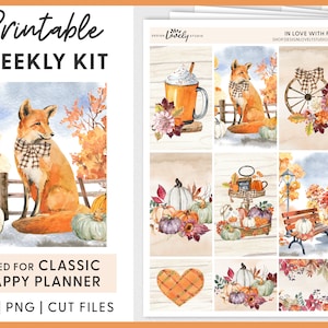Adesivi stampabili Happy Planner, adesivi per pianificatore autunnale, kit di adesivi settimanali, adesivi stampabili per pianificatore, adesivi per pianificatore autunnale, HP213