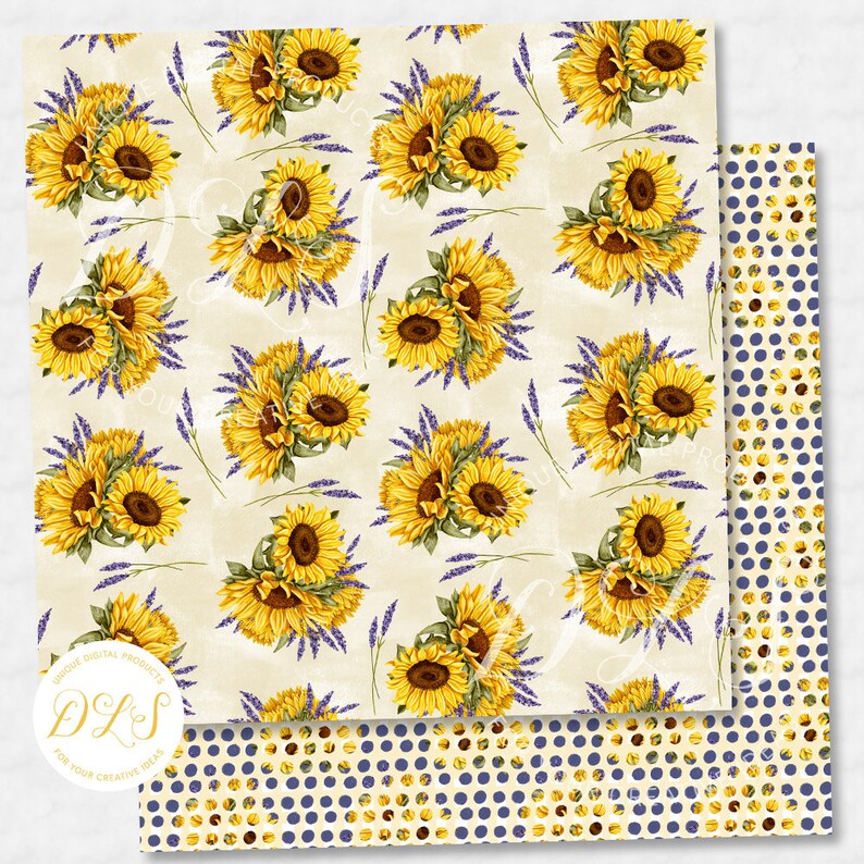 Sunflower Digital Paper Pack Sunflower Digital Background | Etsy