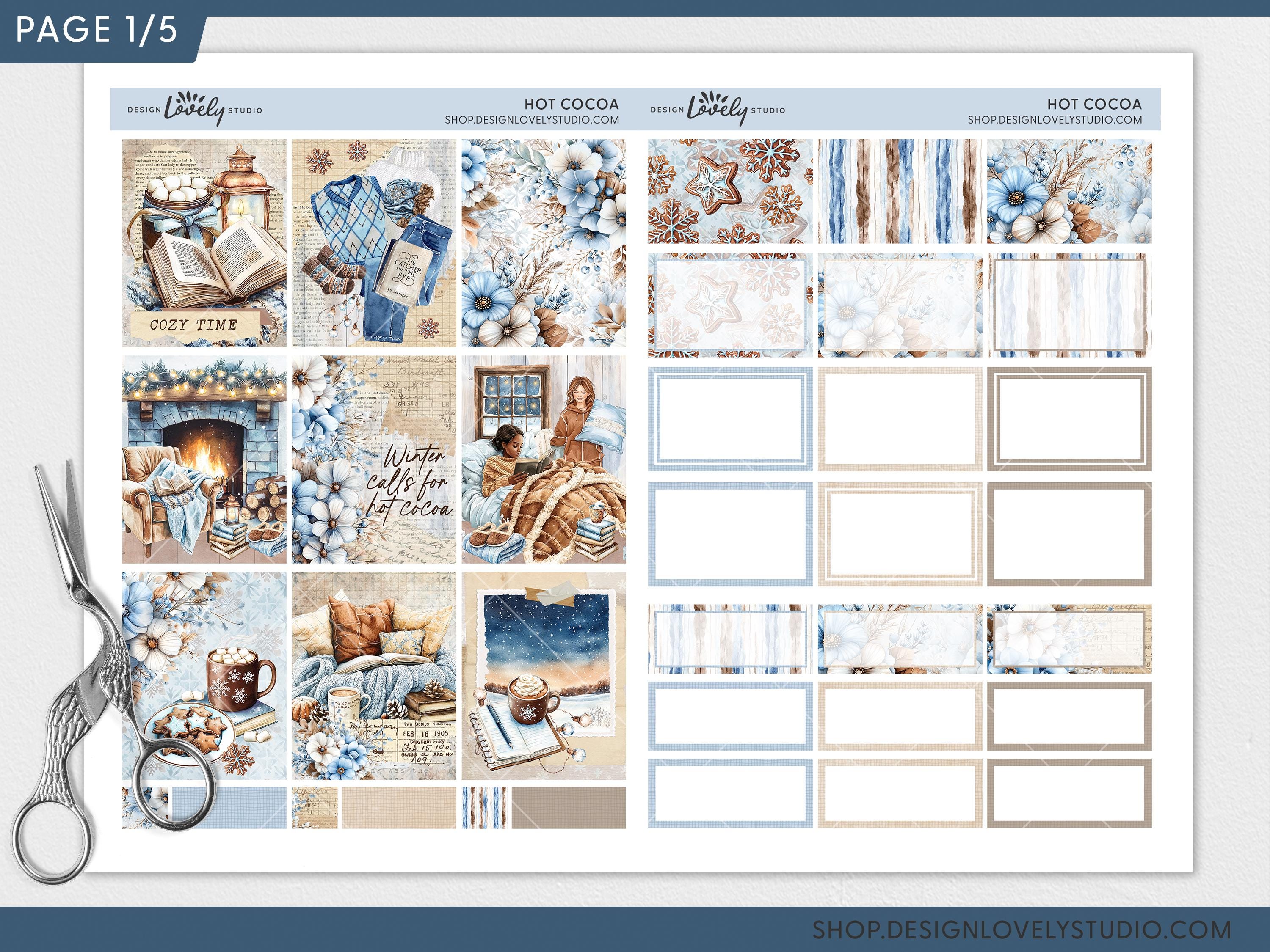 Hot Cocoa Printable Planner Stickers, Winter Weekly Planner Kit for ...