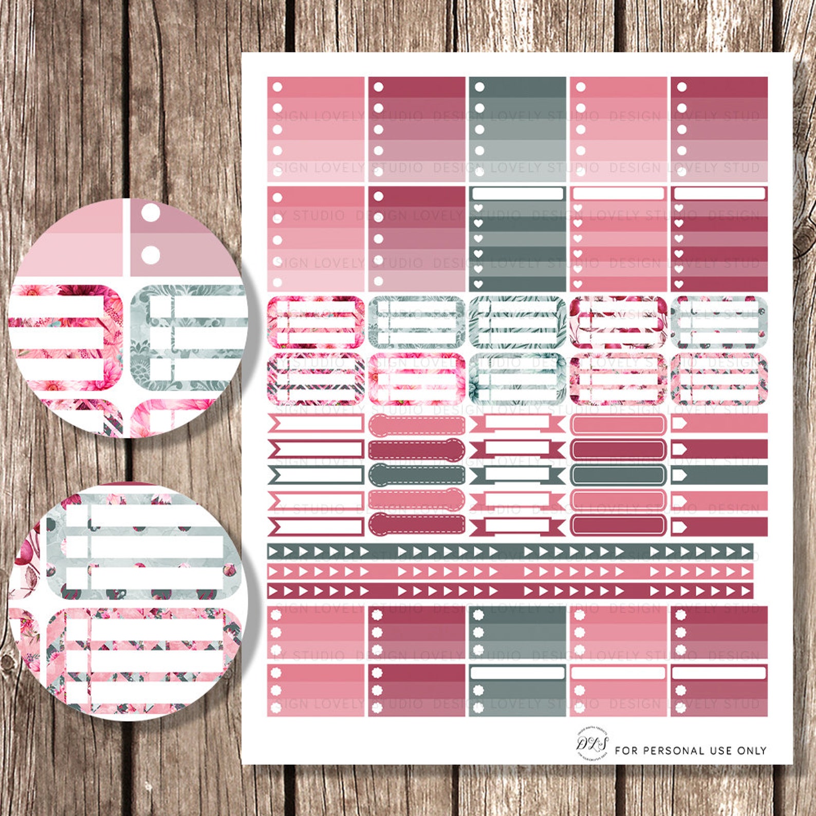 Printable Stickers Kit Fits ECLP HORIZONTAL Weekly Kit | Etsy