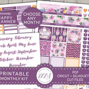 Happy Planner Monthly Sticker Kit, Happy Planner Monthly Printable ...