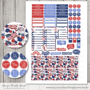 JULY Happy Planner Monthly Kit, Printable July Monthly Stickers Kit ...