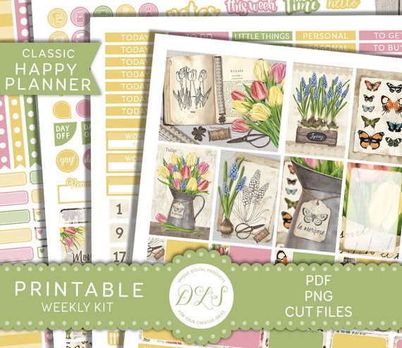 Planner Stickers Spring Weekly Kit 2198 Embellishments Labels, Stickers ...
