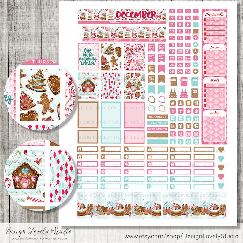 Printable DECEMBER Monthly Kit Mini Happy Planner December - Etsy