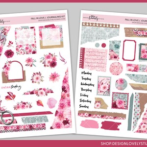 Floral Journaling Sticker Kit, Botanical Planner Stickers, Printable Journaling Stickers, Bullet Journal Stickers, Watercolor Stickers,JS113 image 2