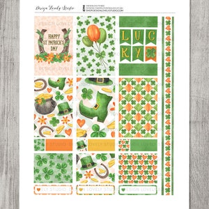 Printable St Patricks Day Planner Stickers Kit, Big Happy Planner March ...