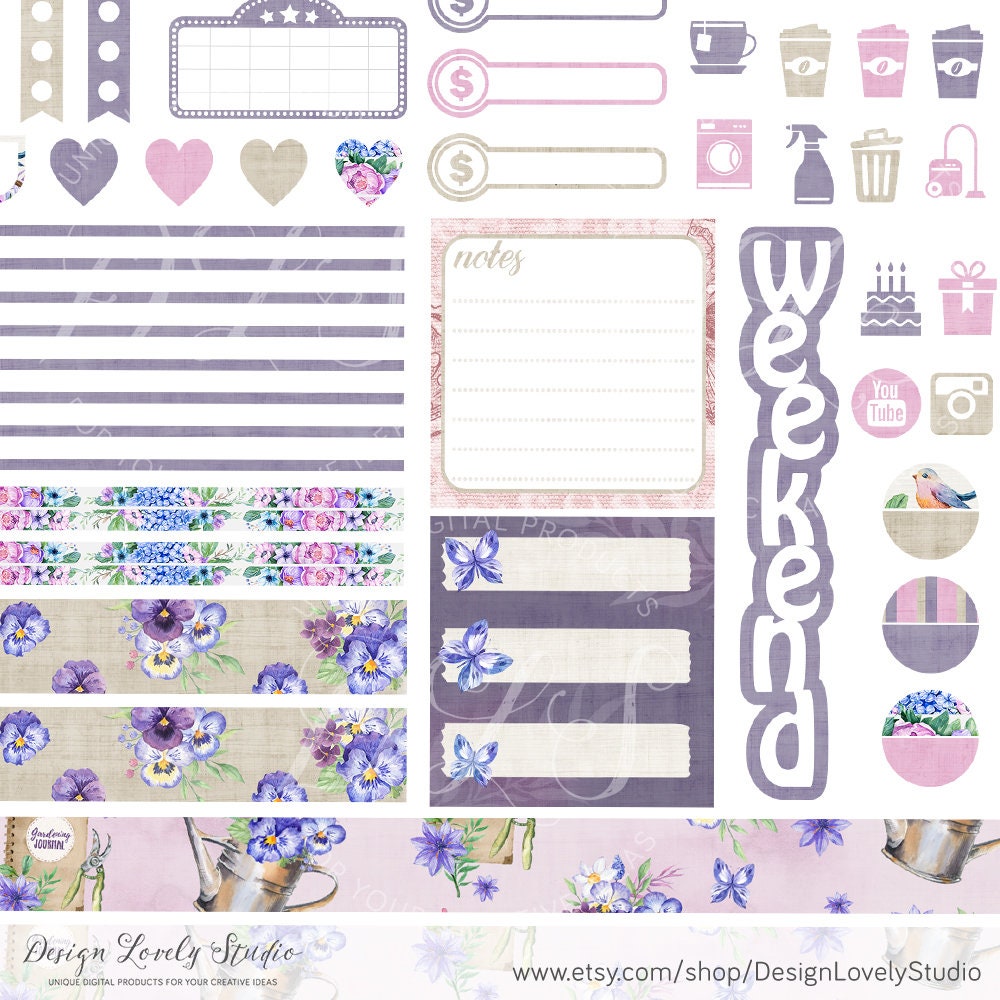Printable Easter Planner Stickers, Mini Happy Planner Weekly Stickers ...