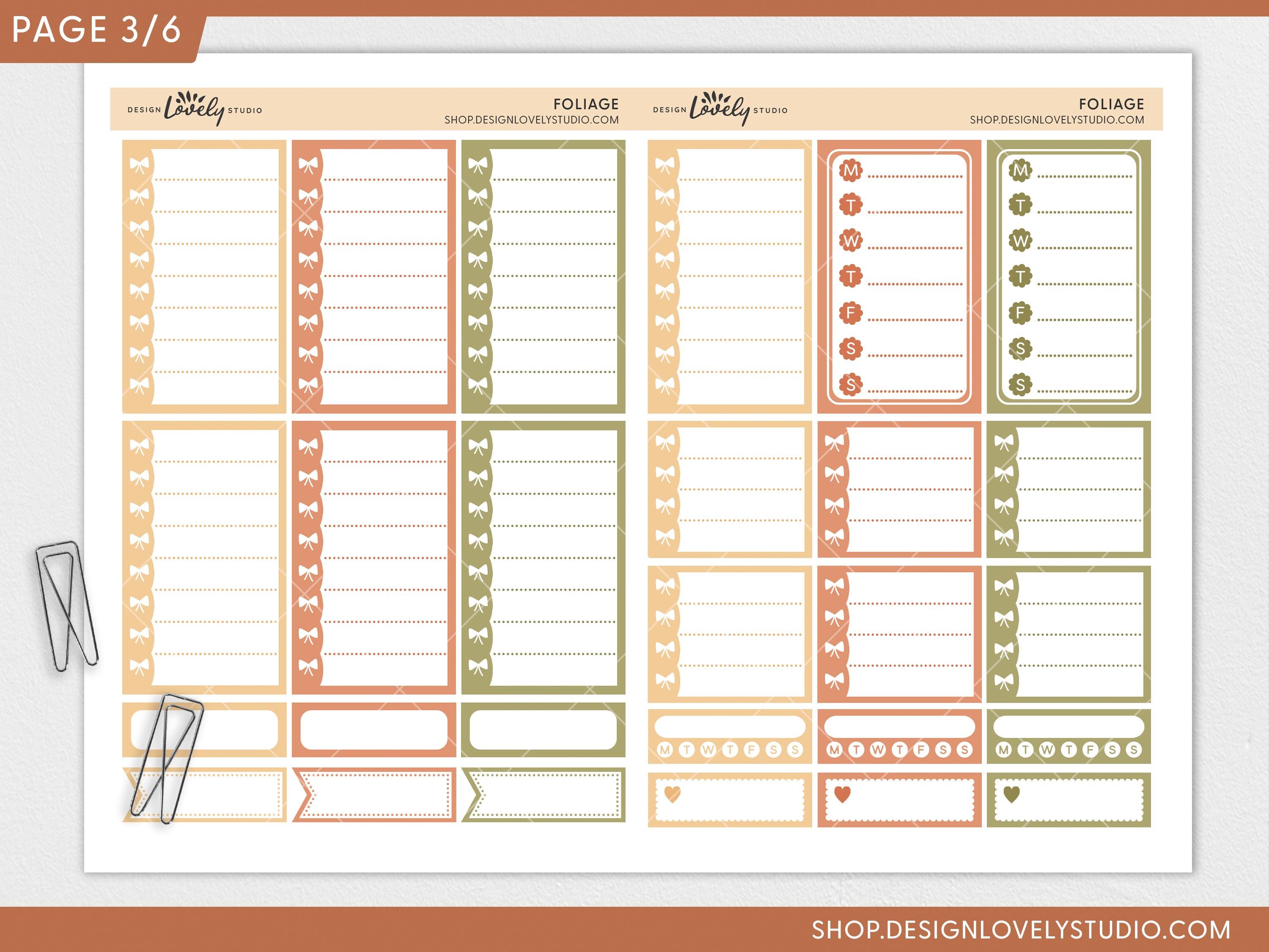 Fall Foliage Weekly Planner Kit – Printable Stickers for Classic Happy ...