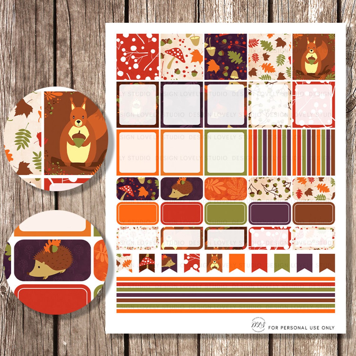 HORIZONTAL Erin Condren Printable Planner Stickers October - Etsy