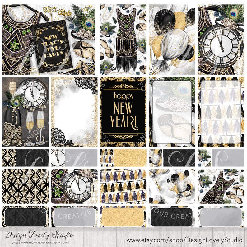 NEW YEAR Planner Stickers Kit, Happy Planner New Year's Planner ...