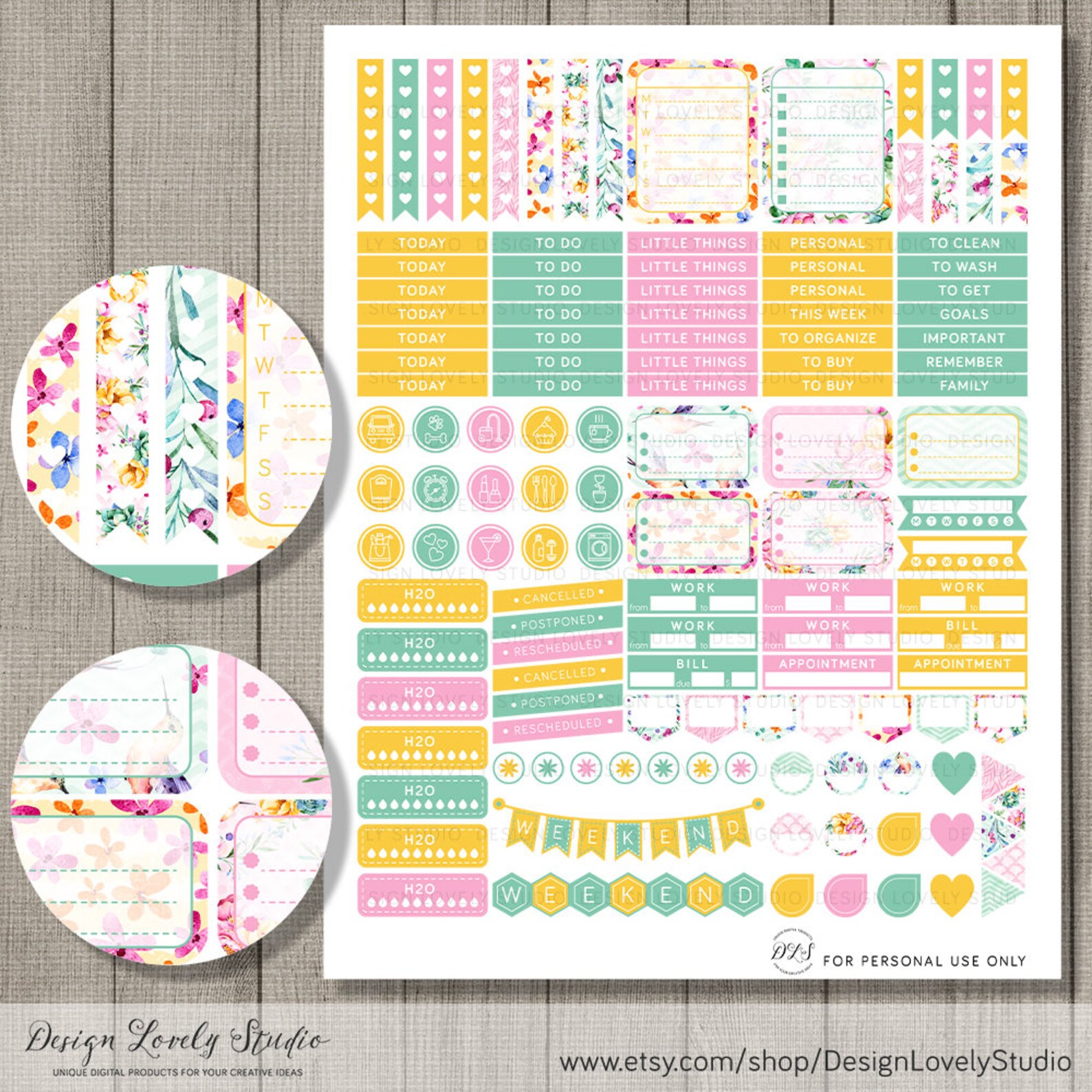 Printable Planner Stickers for Erin Condren, ECLP Vertical Planner ...