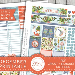 Happy Planner December Maandelijkse Kit, Happy Planner December Printbare Stickers, Happy Planner Kerststickers, Mambi December, HPMV136