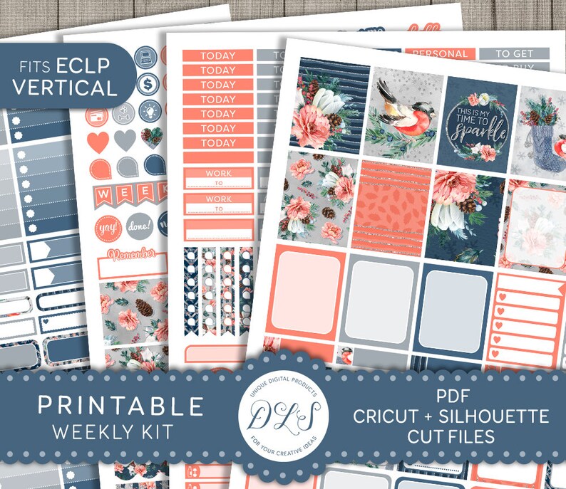 printable winter planner stickers winter weekly planner etsy