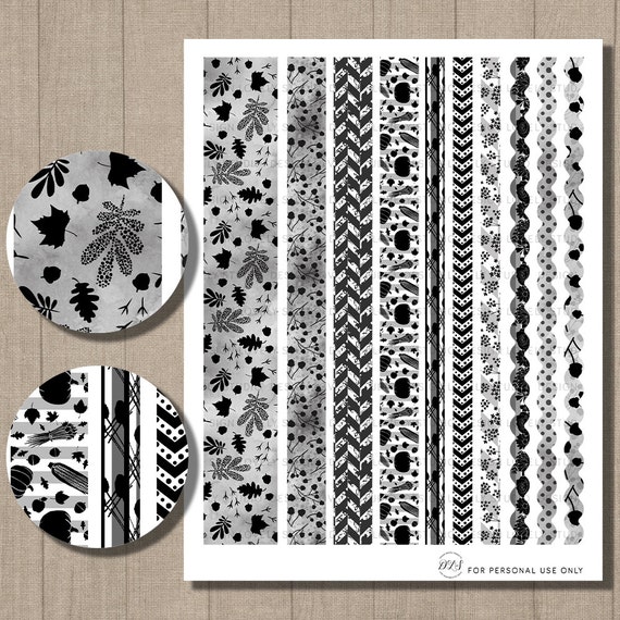 printable black and white stickers weekly kit for erin etsy