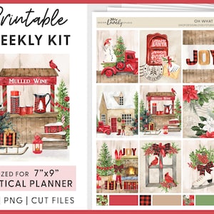 Kerst Planner Stickers, Afdrukbare Planner Stickers, December Planner Printable, Wekelijkse Stickers Kit, Erin Condren Planner Stickers VS223