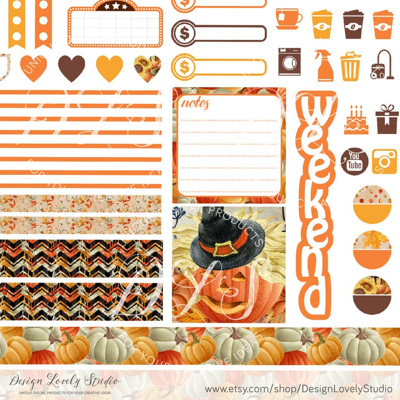 halloween planner kit halloween stickers kit happy planner