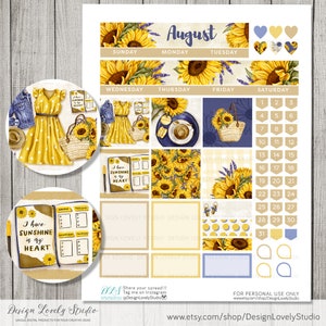 AUGUST Monthly Planner Stickers, Big Happy Planner Printable Stickers ...