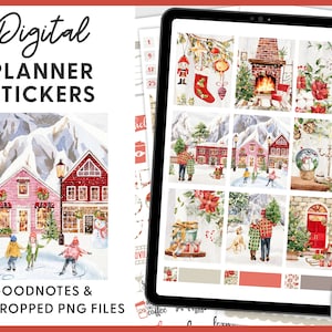 Kerst digitale stickers, december digitale planner stickers, Goodnotes stickers, winter planner stickers, voorgesneden stickers, DG122